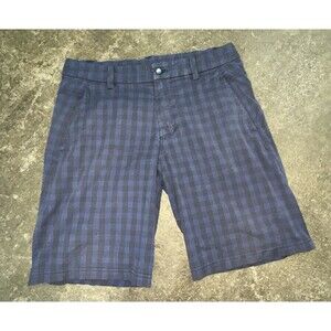 Men’s Lululemon Kahuna Shorts 2.0 Blue Plaid Performance Stretch Size 34 Shorts